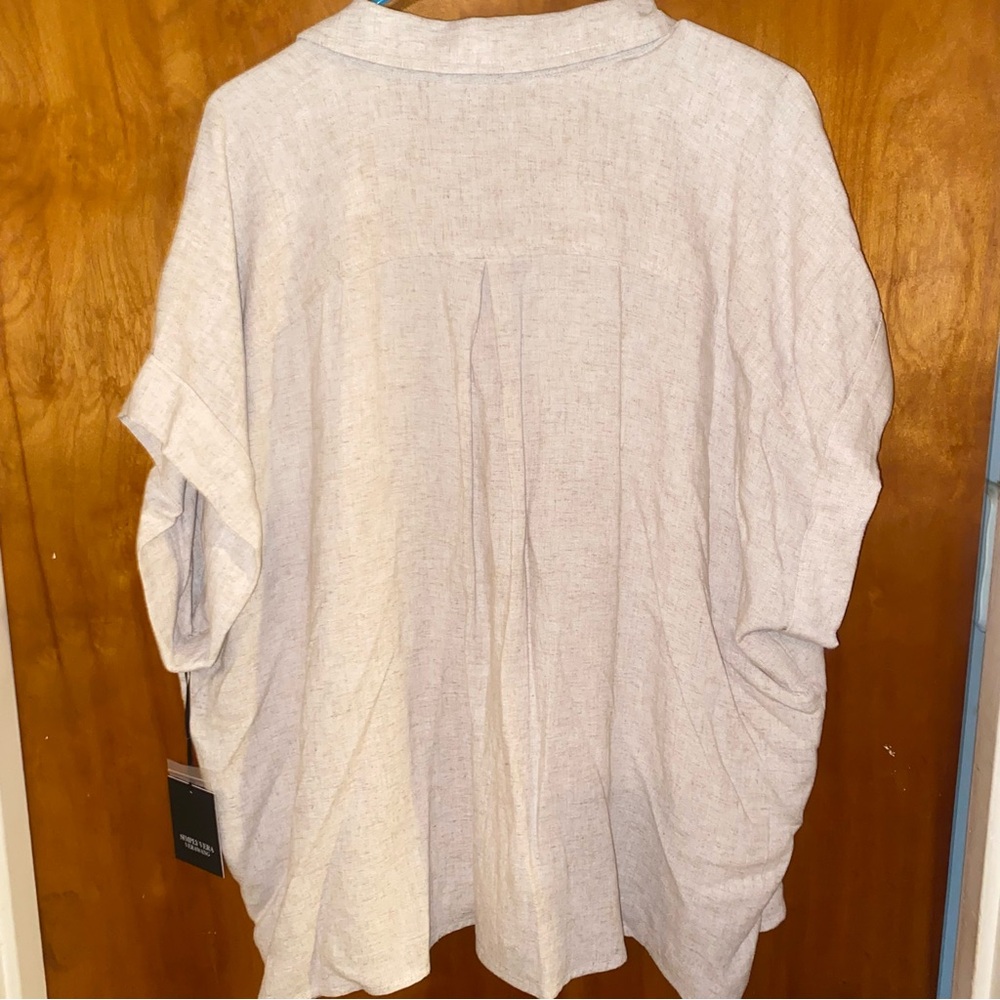 Simply Vera Women’s Vera Wang Short Sleeve Linen Shirt SZ XXL NWT - Picture 5 of 10